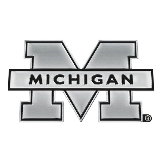 Michigan Wolverines Wincraft Chrome Free Form Auto Emblem - Main View