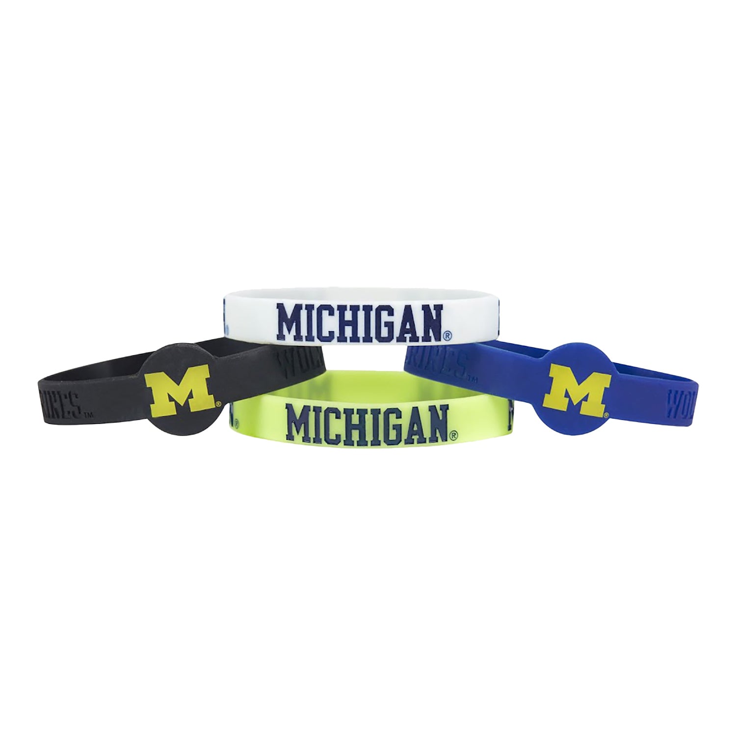 Michigan Wolverines 4PK Silicone Bracelets - Main View