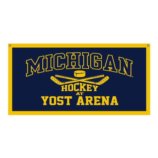 Michigan Wolverines Hockey Yost Arena Felt Banner - Front View