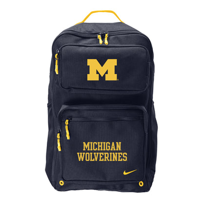 Michigan Wolverines Nike Navy & Yellow Utility Backpack - Front View