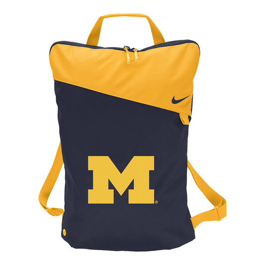 Michigan Wolverines Nike Navy Utility Cinch Bag - Front View