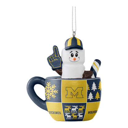 Michigan Wolverines Smores Mug Ornament - Front View