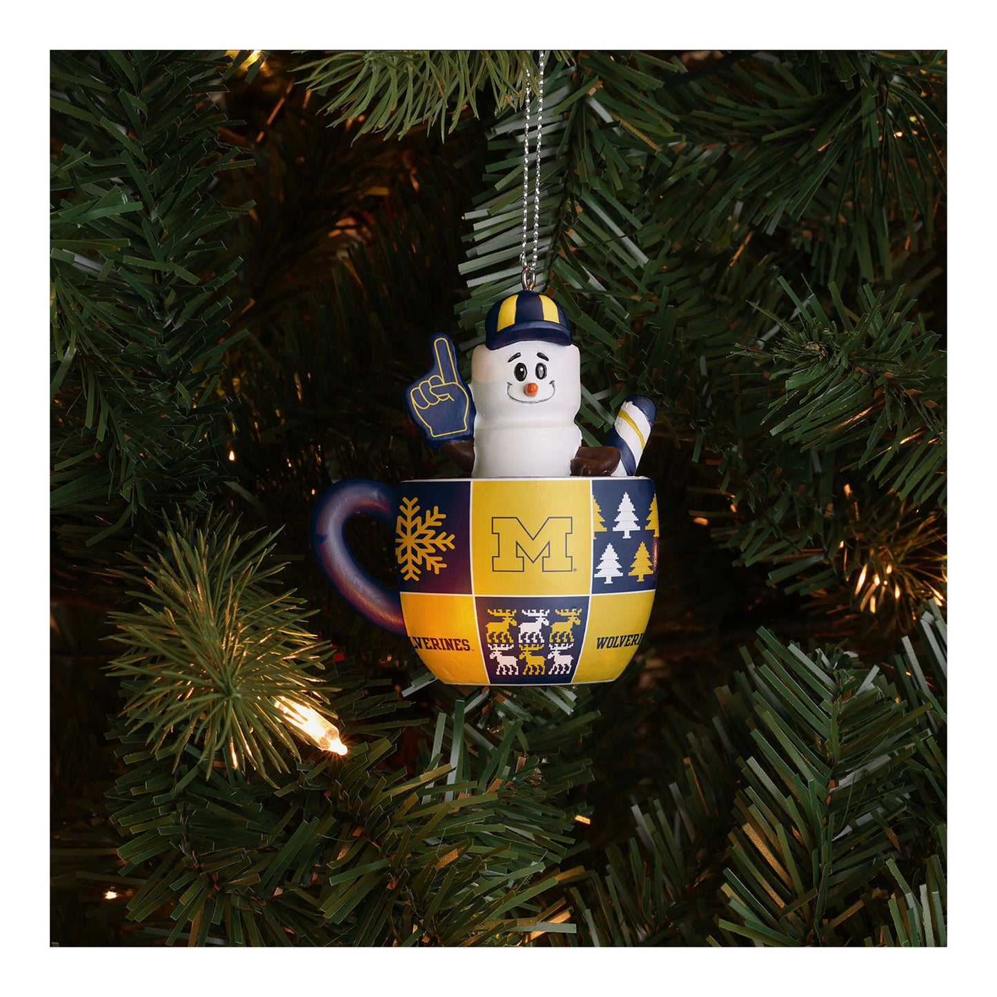 Michigan Wolverines Smores Mug Ornament - Lifestyle Front View