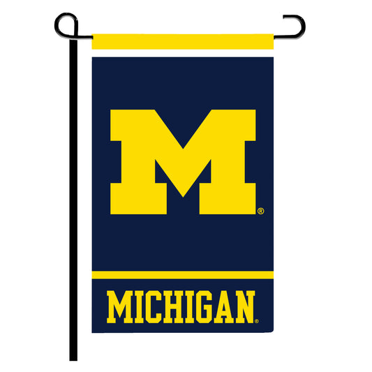 Michigan Wolverines Navy 12x18 Garden Flag - Front View