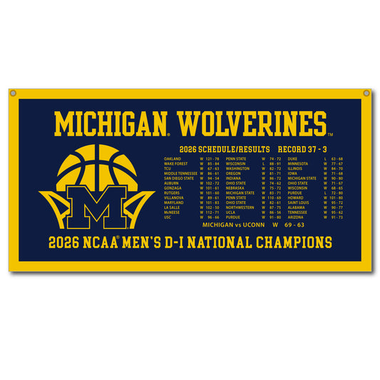 Michigan Wolverines Men's Basketball National Champions Schedule Banner