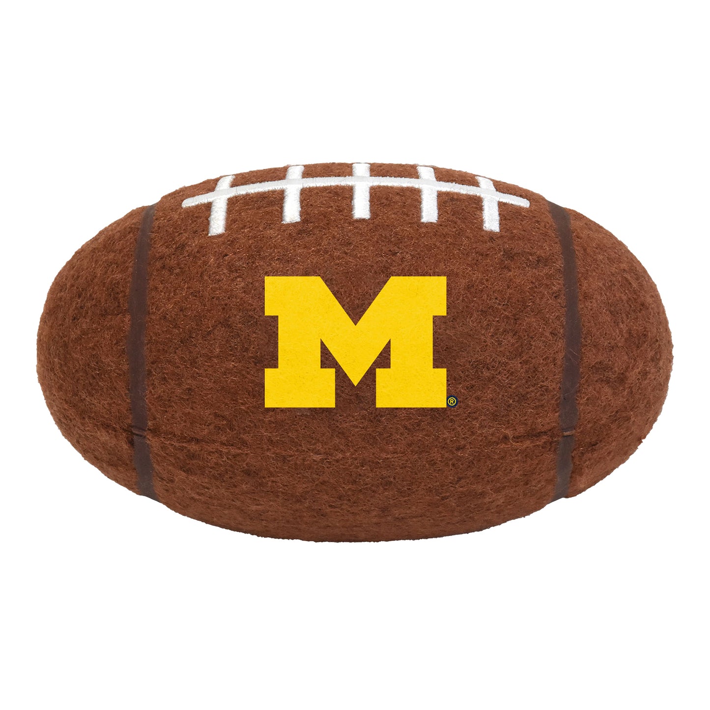 Michigan Wolverines Chewer Football Pet Toy - Front View