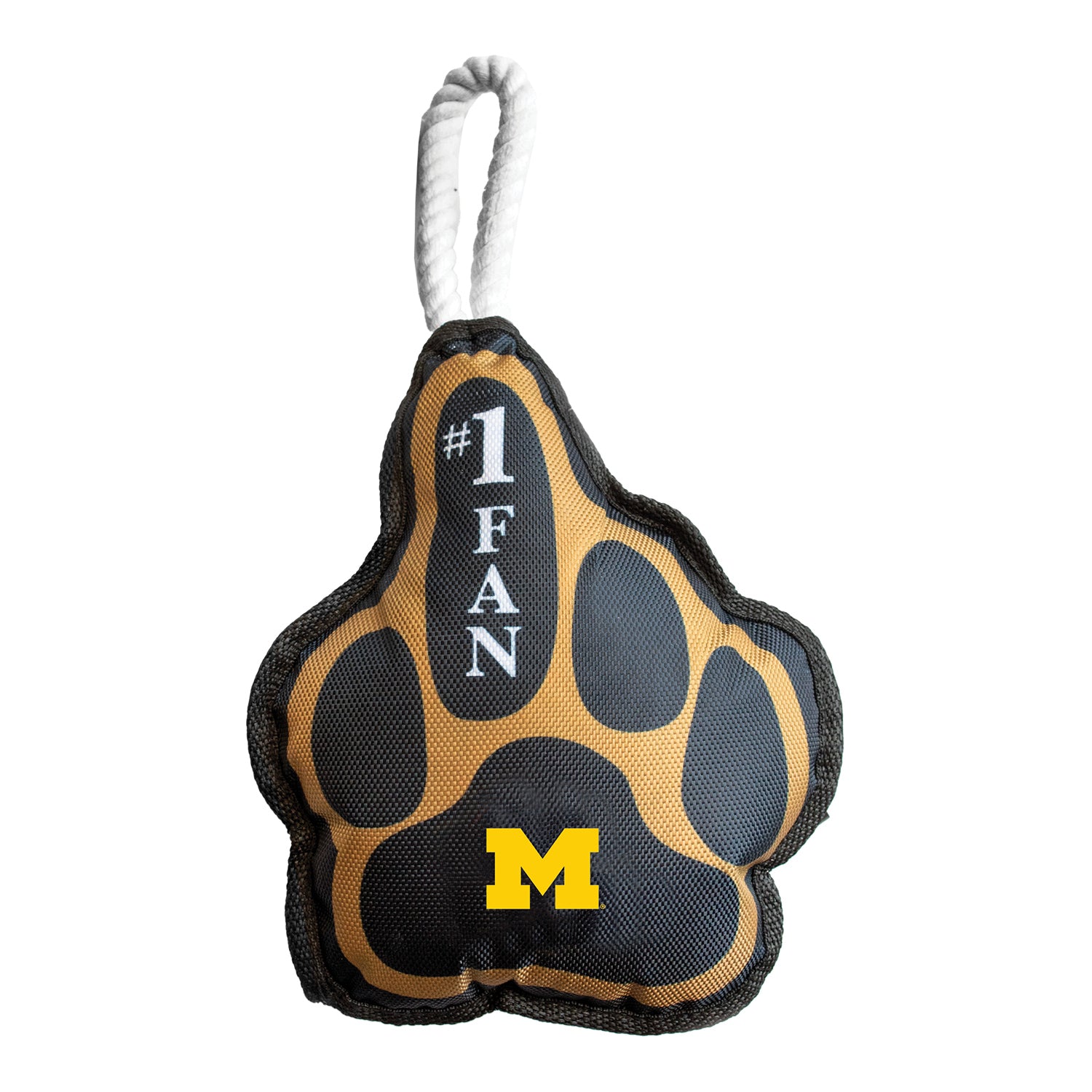 Michigan Wolverines #1 Fan Navy Pet Toy - Front View