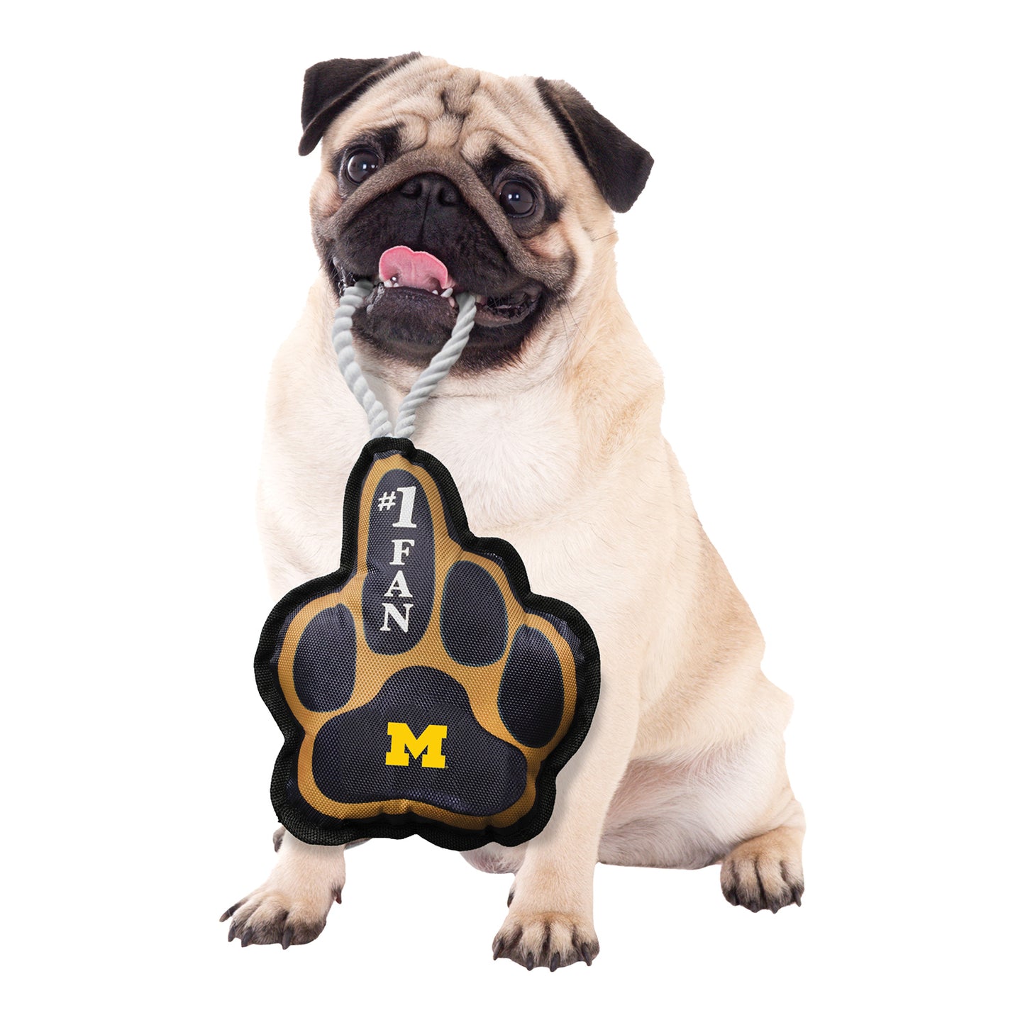 Michigan Wolverines #1 Fan Navy Pet Toy - Model View