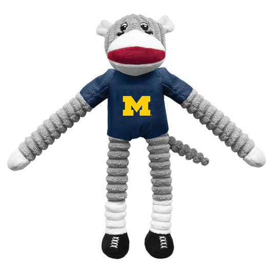 Michigan Wolverines Sock Monkey Pet Toy - Main View