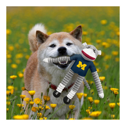 Michigan Wolverines Sock Monkey Pet Toy - Alternate Model View