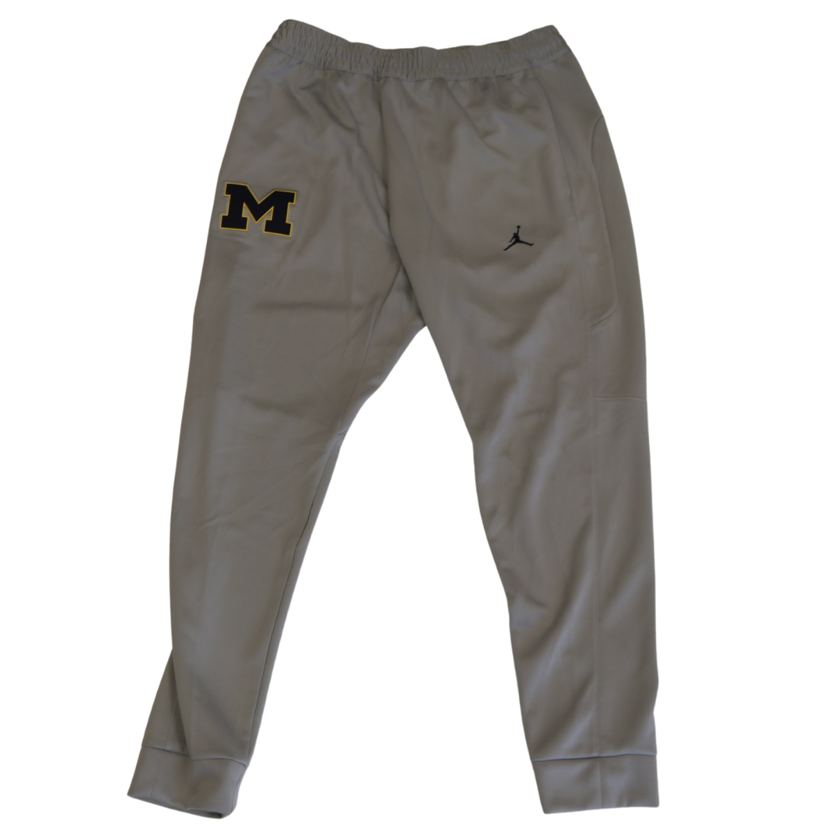 Nike Air Jordan Michigan Wolverines Grey Sweatpants - Front View