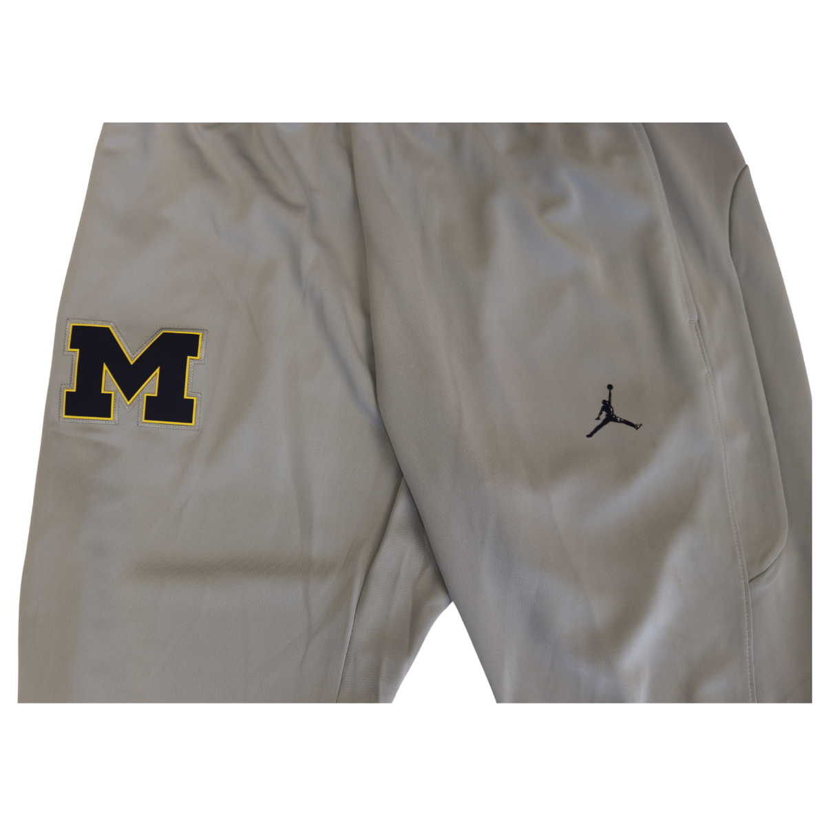 Nike Air Jordan Michigan Wolverines Grey Sweatpants - Close View