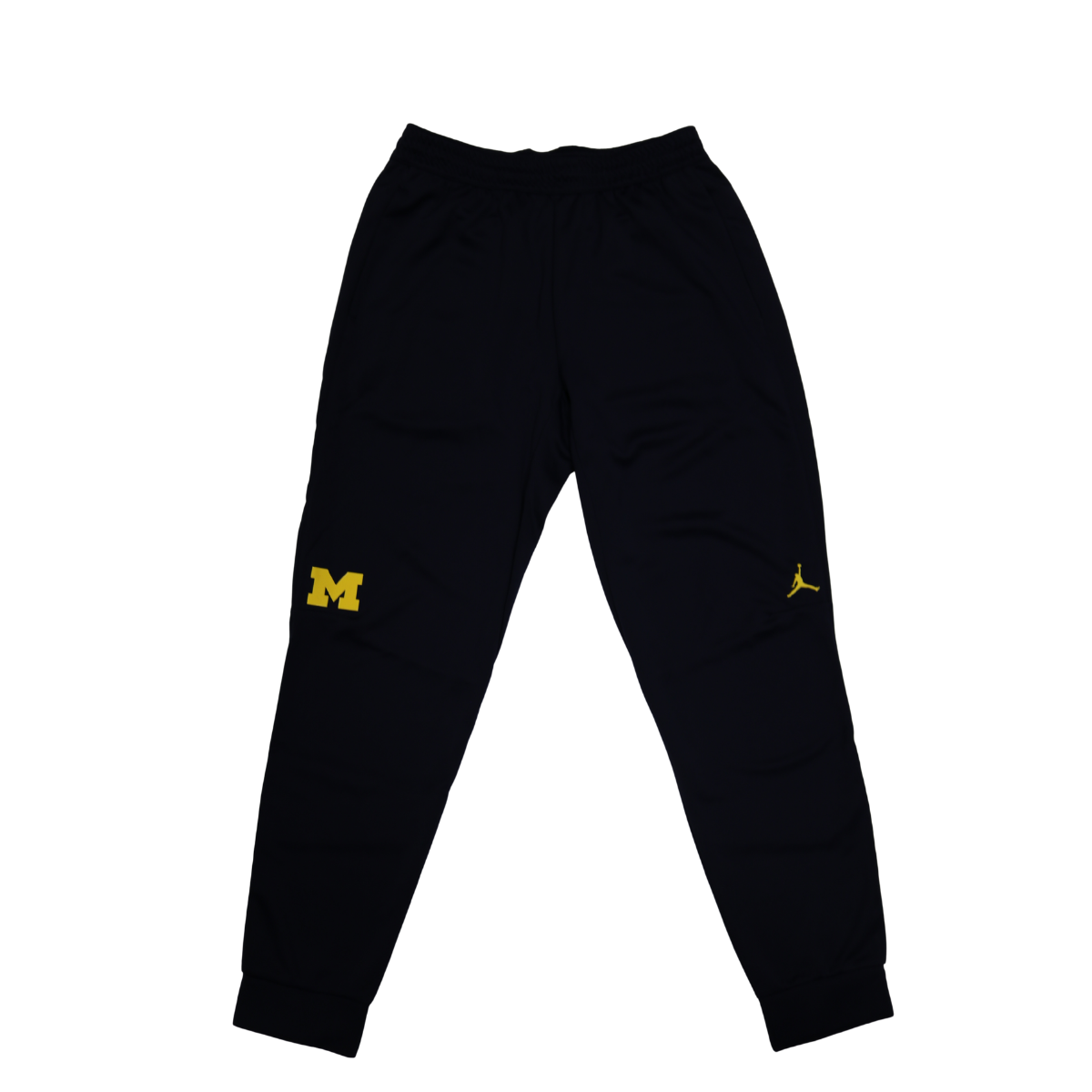 Nike Air Jordan Michigan Wolverines Navy Knee Yellow Logo M Pants - Front View