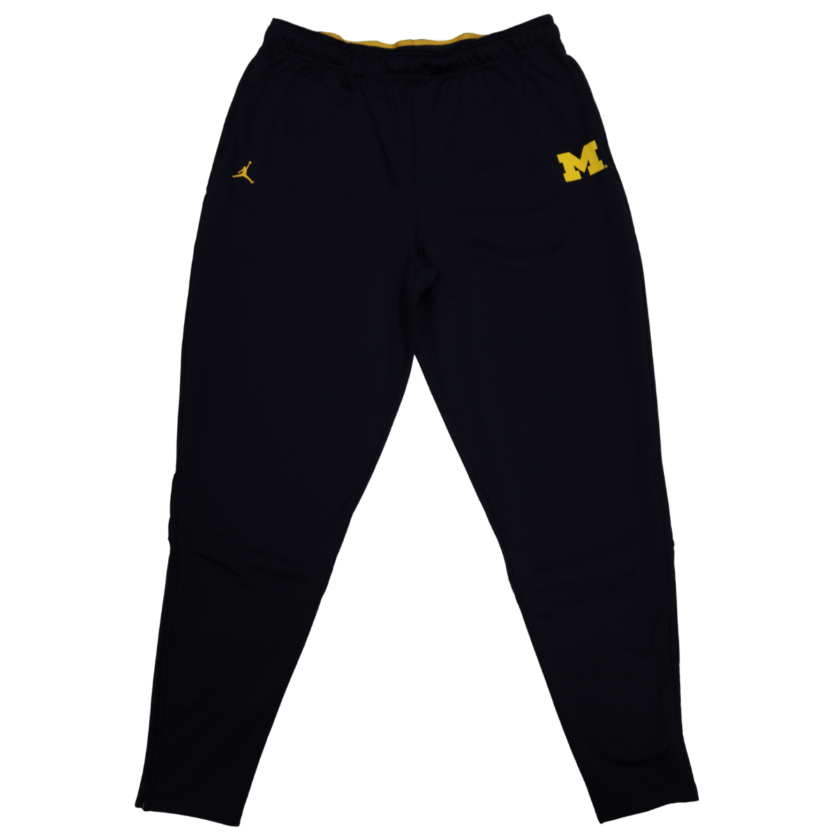 Nike Air Jordan Michigan Wolverines Navy Therma Yellow Logo M Pants - Front View