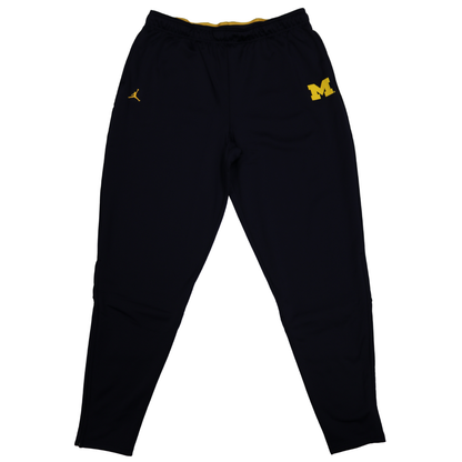 Nike Air Jordan Michigan Wolverines Navy Therma Yellow Logo M Pants - Front View
