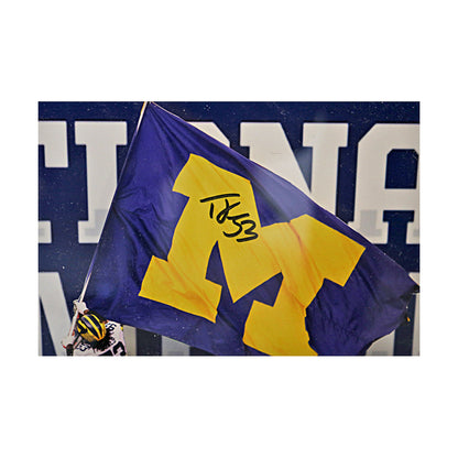Trente Jones Michigan Wolverines Autographed Signed Photo & Credential  20" x 20" Framed 3-D Collage - Signature View