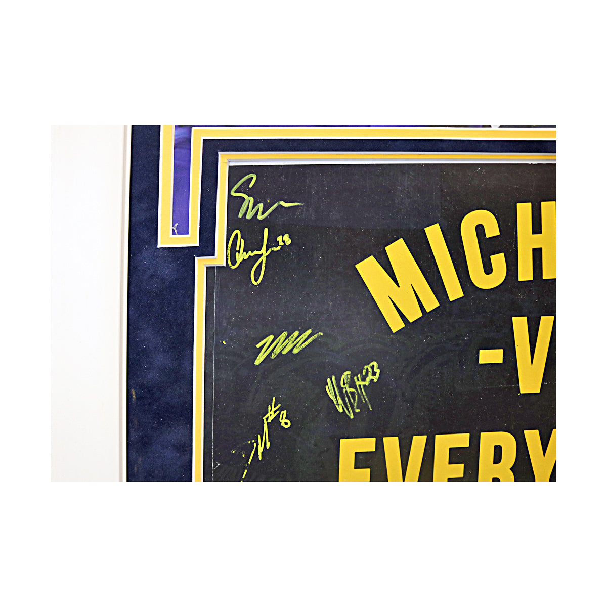 Michigan Wolverines Autographed Signed 9 Signature 2023 'Michigan vs Everybody" Sign 22" x 28" Framed Collage - Signatures View