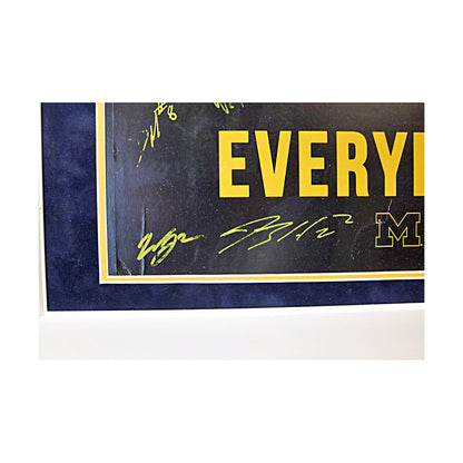 Michigan Wolverines Autographed Signed 9 Signature 2023 'Michigan vs Everybody" Sign 22" x 28" Framed Collage - Signatures View 2