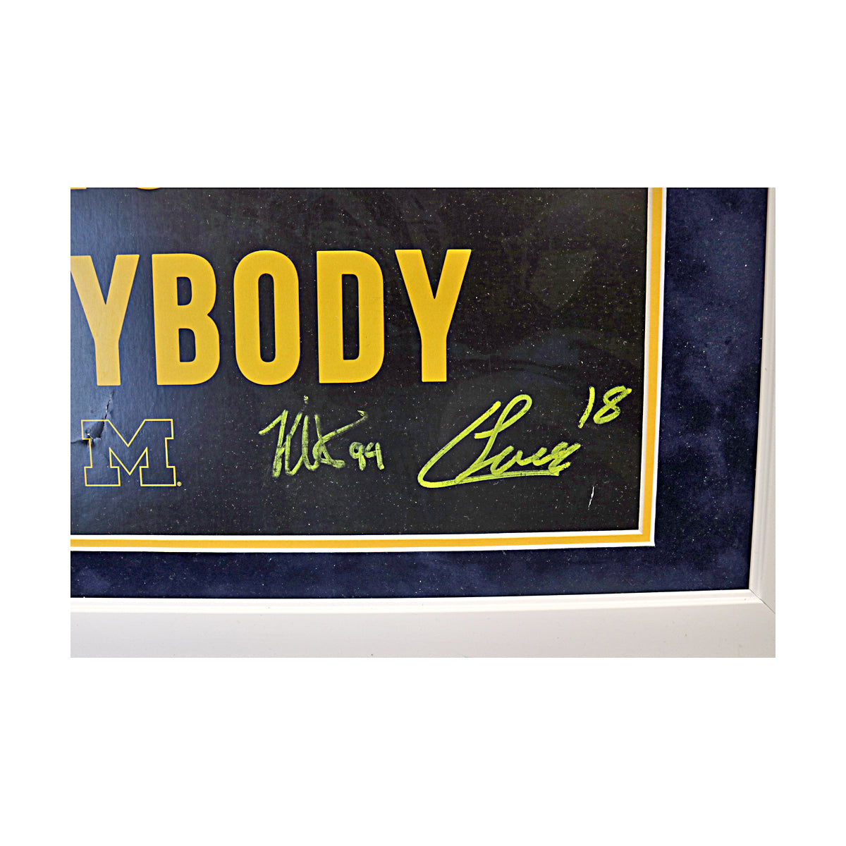 Michigan Wolverines Autographed Signed 9 Signature 2023 'Michigan vs Everybody" Sign 22" x 28" Framed Collage - Signatures View 3