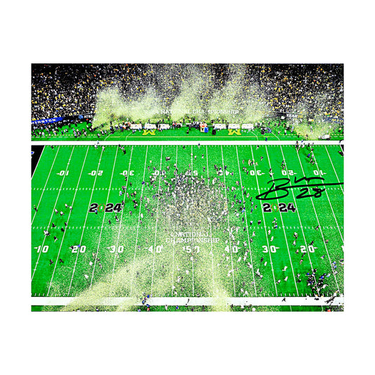Ben Hall Michigan Wolverines Autographed Signed 8x10 Photo of National Championship Game (CX Champions Circle LOA) - Front View