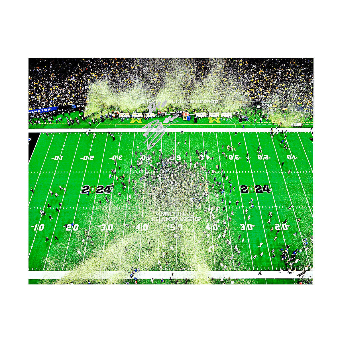 Zeke Berry Michigan Wolverines Autographed Signed National Championship Game in Silver 8x10 Photo (CX Champions Circle LOA) - Front View