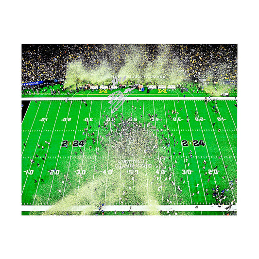 Zeke Berry Michigan Wolverines Autographed Signed National Championship Game in Silver 8x10 Photo (CX Champions Circle LOA) - Front View