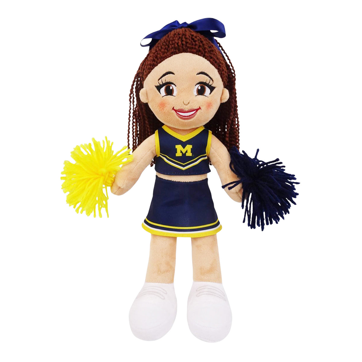 Michigan Wolverines Brown Hair Cheerleader Plush