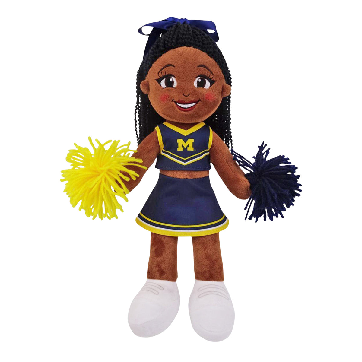 Michigan Wolverines Black Hair Cheerleader Plush