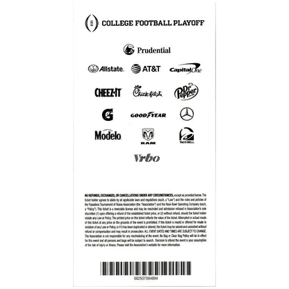 Michigan Wolverines 2024 Rose Bowl Full Game Ticket - 3 1/2" x 7" - Back View