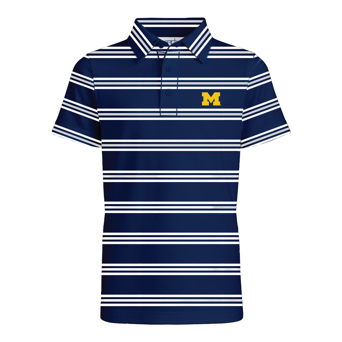 Michigan Wolverines Garb Youth Navy Kellen Striped Polo