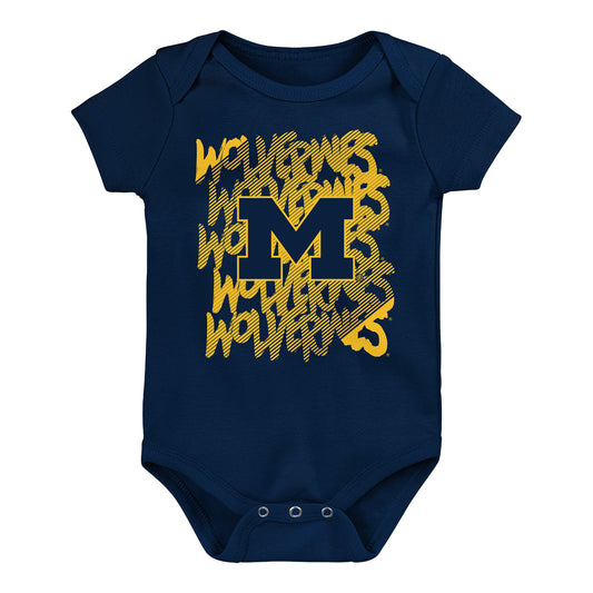 Michigan Wolverines Infant Outerstuff Primary Logo Graphic Onesie - Front View