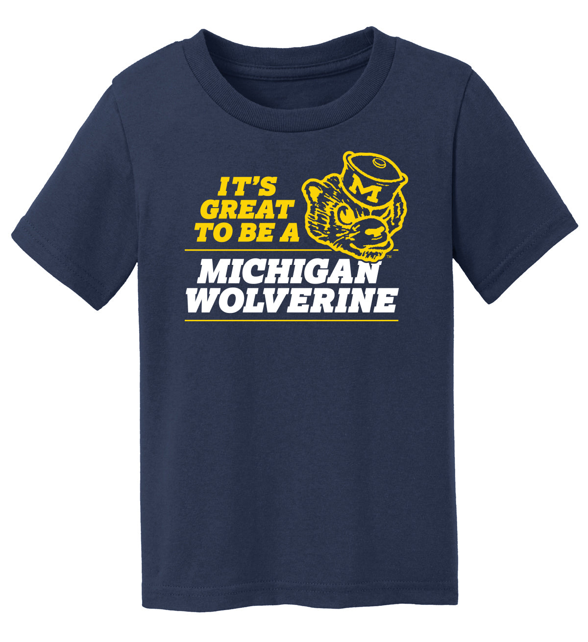 Youth Michigan Wolverines Valiant Navy T-Shirt - Front View