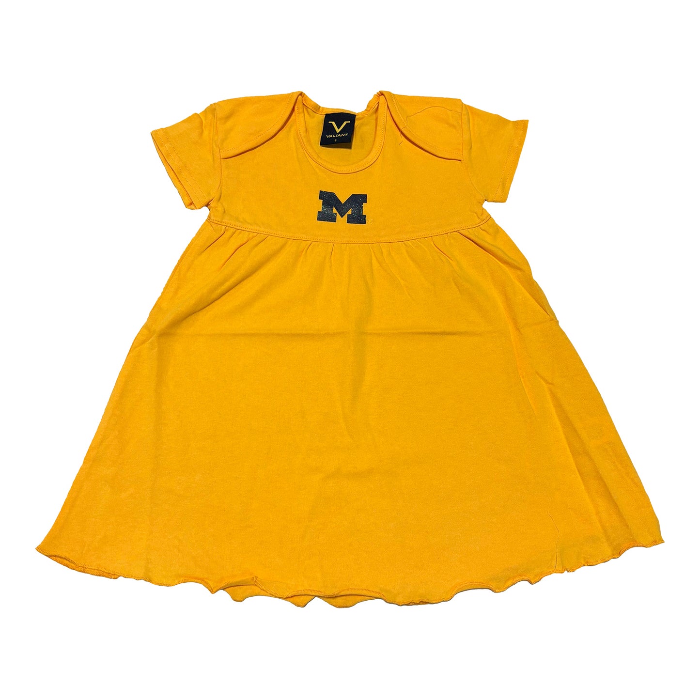 Youth Michigan Wolverines Valiant Maize Dress - Front View