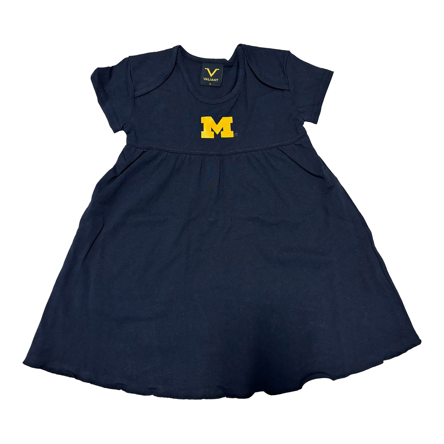 Youth Michigan Wolverines Valiant Navy Dress - Front View