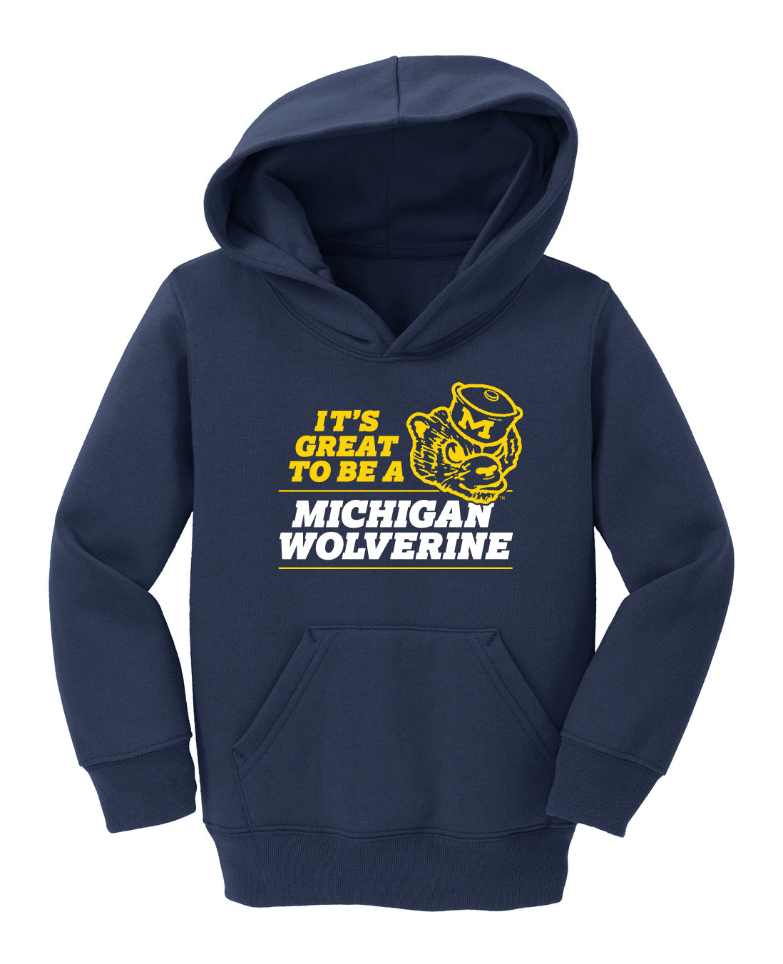 Youth Michigan Wolverines Valiant Navy Sweatshirt - Front View