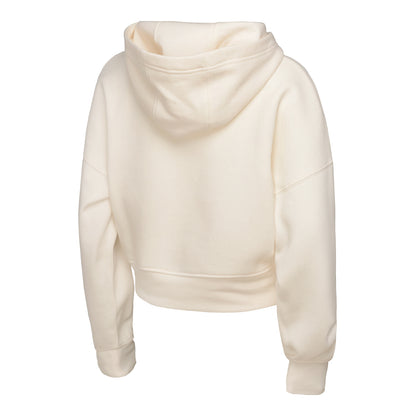 Michigan Wolverines Girls White Blitz Cropped Hoodie In White - Back View