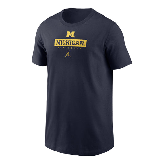 Michigan Wolverines Youth Jordan Blue Team Wordmark T-Shirt