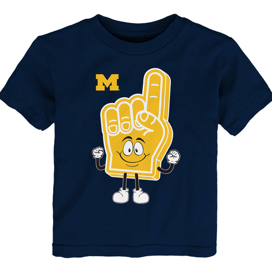 Michigan Wolverines Toddler Outerstuff #1 Foam Finger T-Shirt - Front View