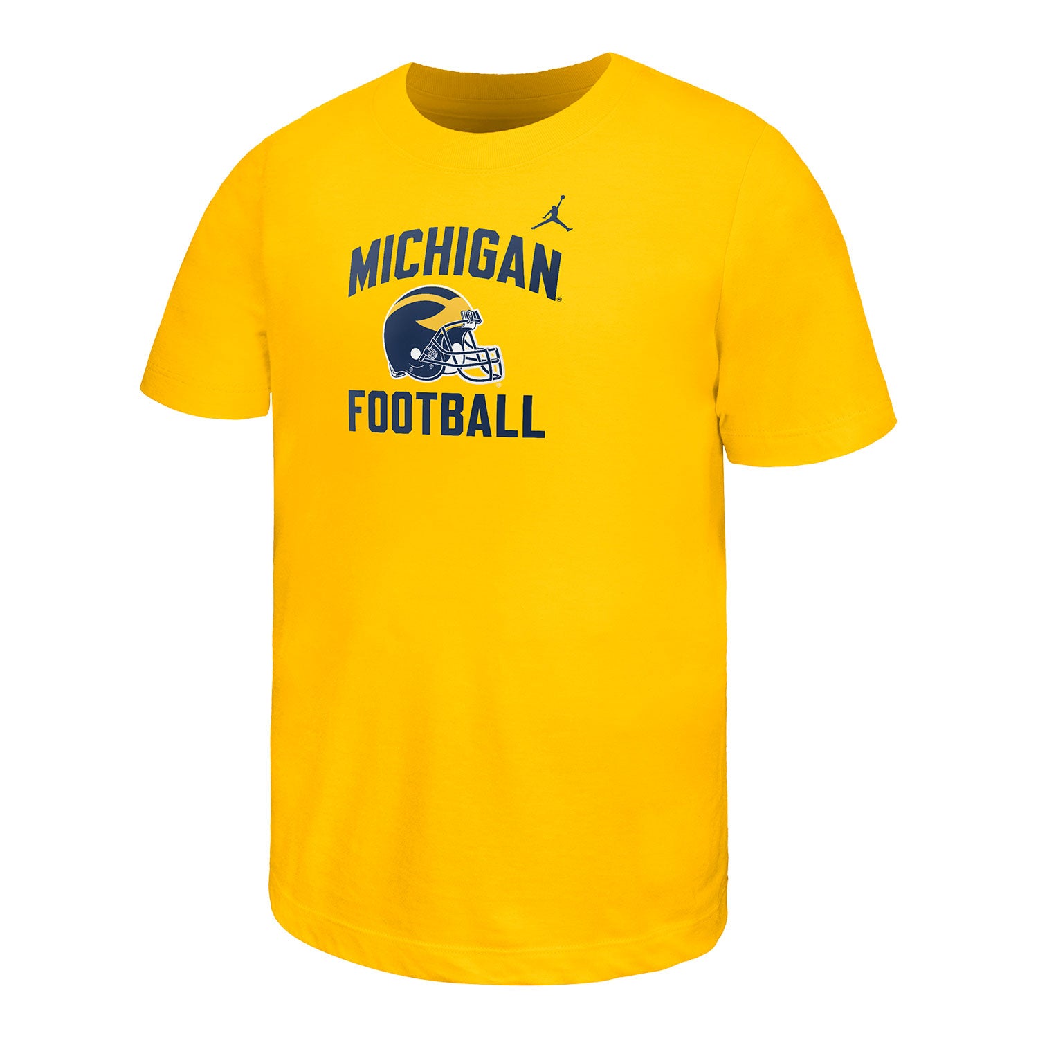 Michigan Wolverines Youth Yellow Nike Jordan Football T-Shirt - Front View