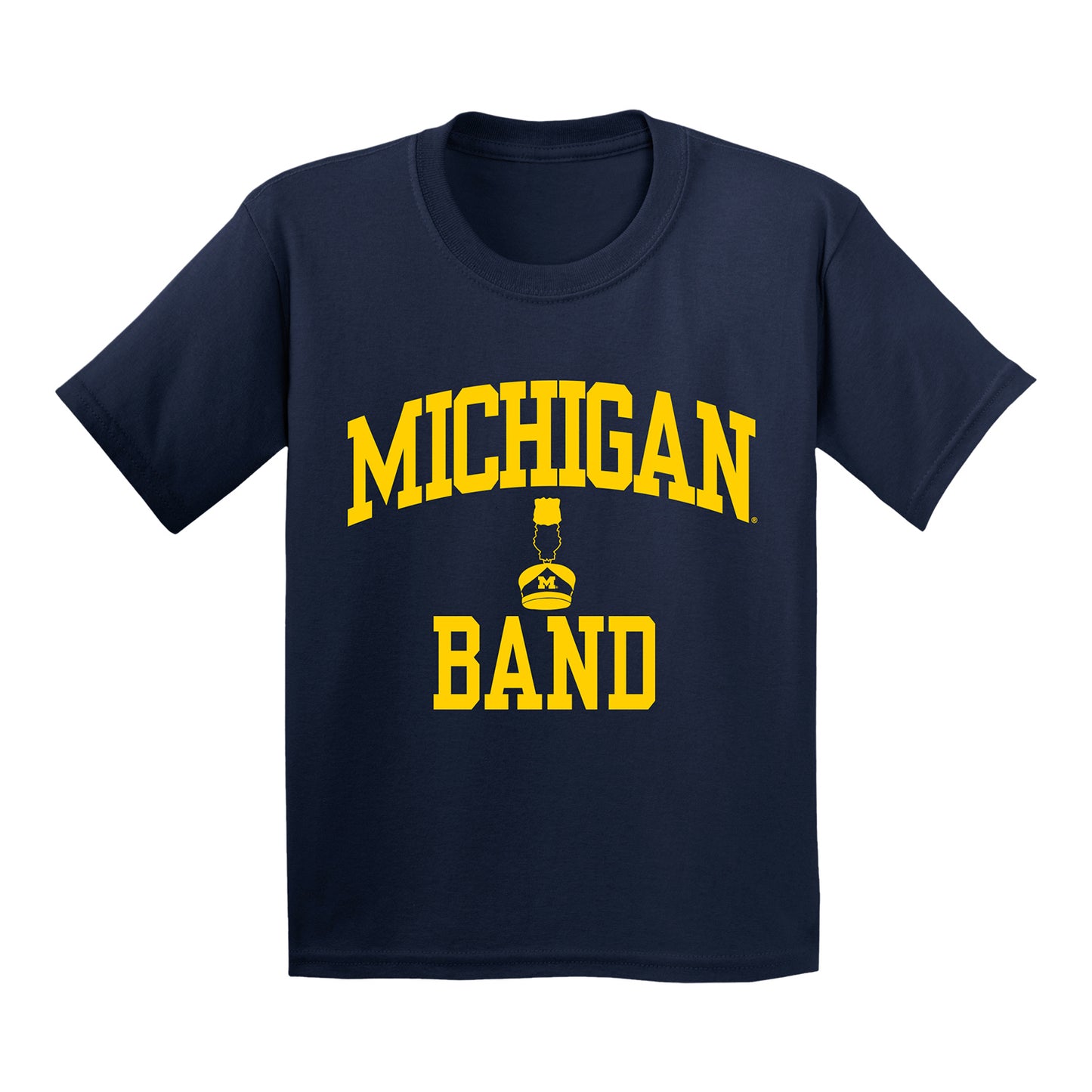 Youth Michigan Wolverines Band Navy T-Shirt - Front View