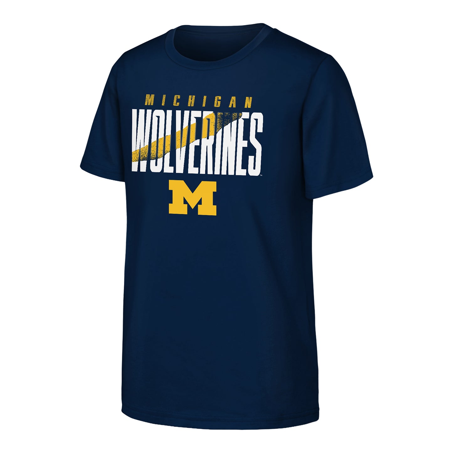 Michigan Wolverines Youth Cut Through Navy Tee - Front View