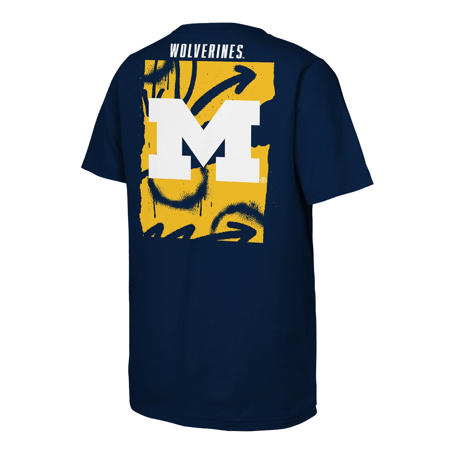 Michigan Wolverines Youth Cut Through Navy Tee - Back View