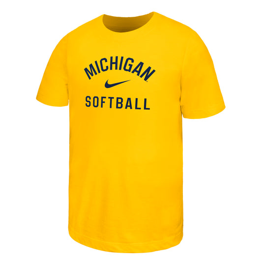 Michigan Wolverines Youth Navy Softball T-Shirt