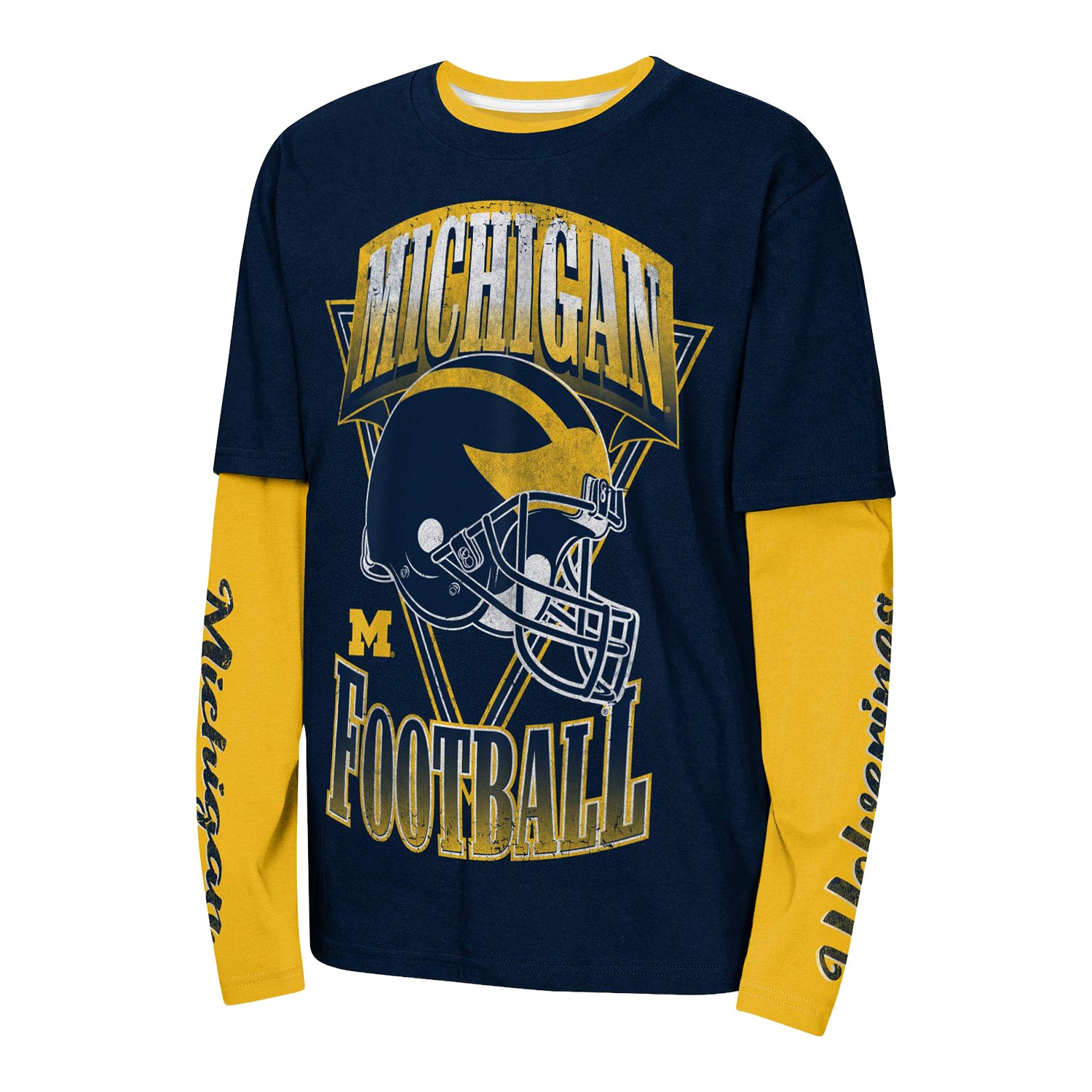 Michigan Wolverines Youth Navy 3-in-1 Combo T-Shirt - Front View