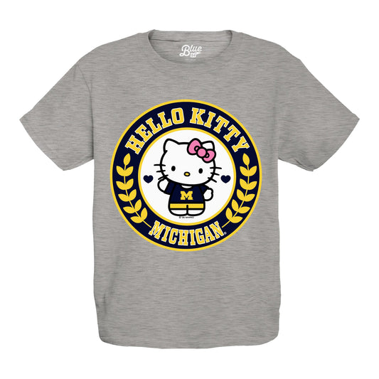 Michigan Wolverines Youth Grey Hello Kitty T-Shirt