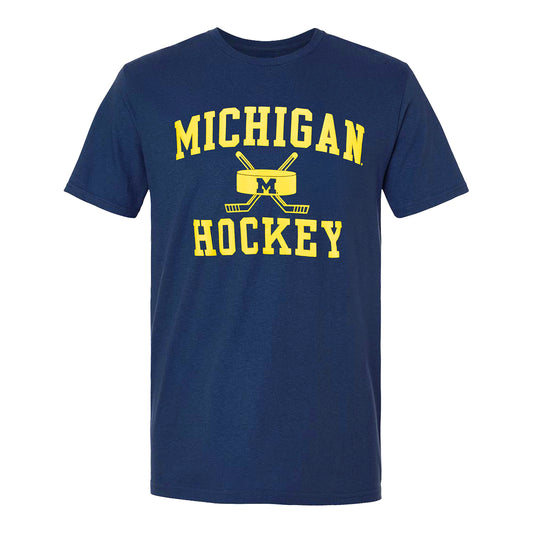 Michigan Wolverines Hockey Youth Crossed Sticks Tee