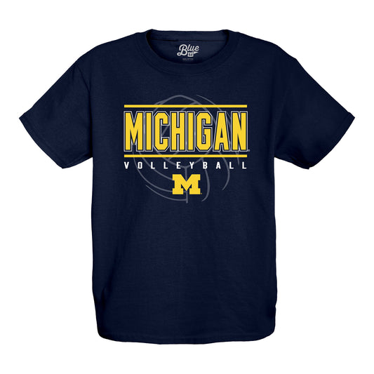 Michigan Wolverines Youth Navy Volleyball T-Shirt