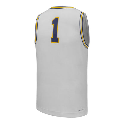 Michigan Wolverines Jordan Basketball #1 Youth White Jersey