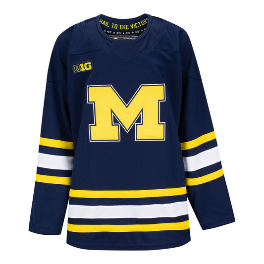 Michigan Wolverines Exclusive Pro Sports Youth Replica Navy Hockey Jersey