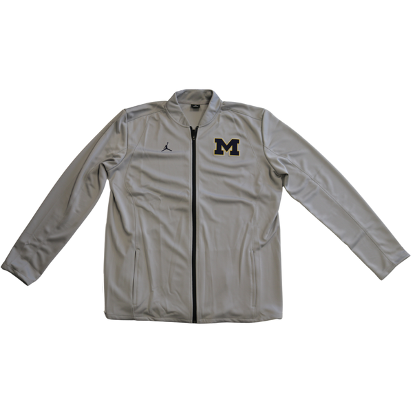 Nike Air Jordan Michigan Wolverines Blue Logo M Grey Zip-Up – The